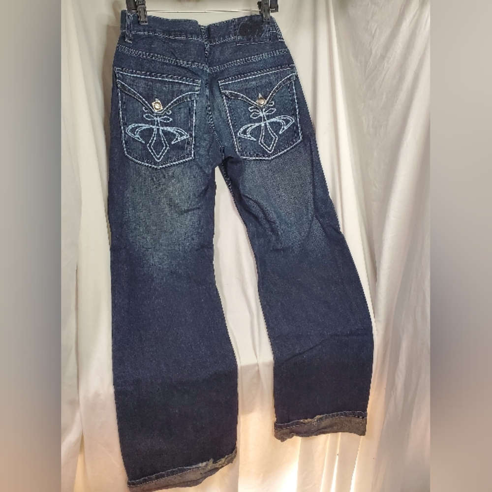 GSH Mens Y2K Blue Jeans Size 32x34 Straight Cotton distressed Embroidered Kenya